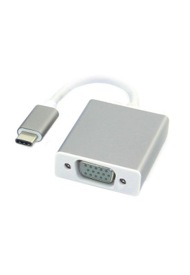 Перехідник USB3.1 Type-C --> VGA (F), білий