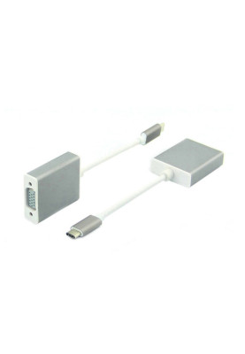 Перехідник USB3.1 Type-C --> VGA (F), білий