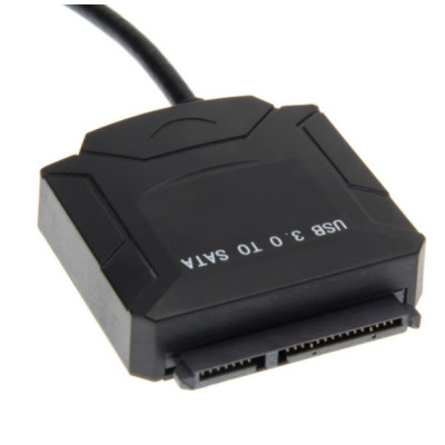 Перехідник USB 3.0 Type-A --> SATA III (F) 2.5"/3.5" 7+15pin з БЖ, чорний