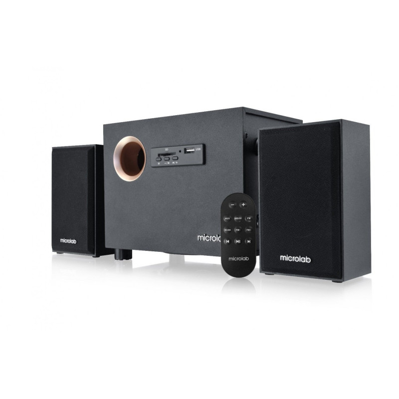 Акустична система 2.1 Microlab M-105R, 10Вт (ДУ, FM), чорна