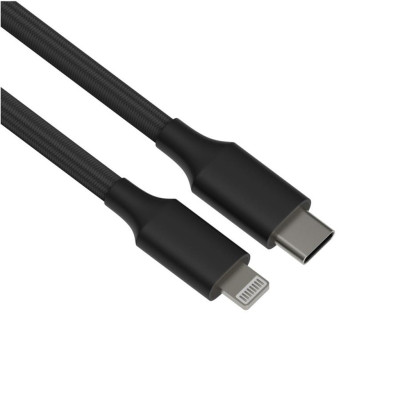 Кабель USB3.1 Type-C M-Lightning M, 1.0м, PD3.0, оплетення, чорний DHC-MF103 HP