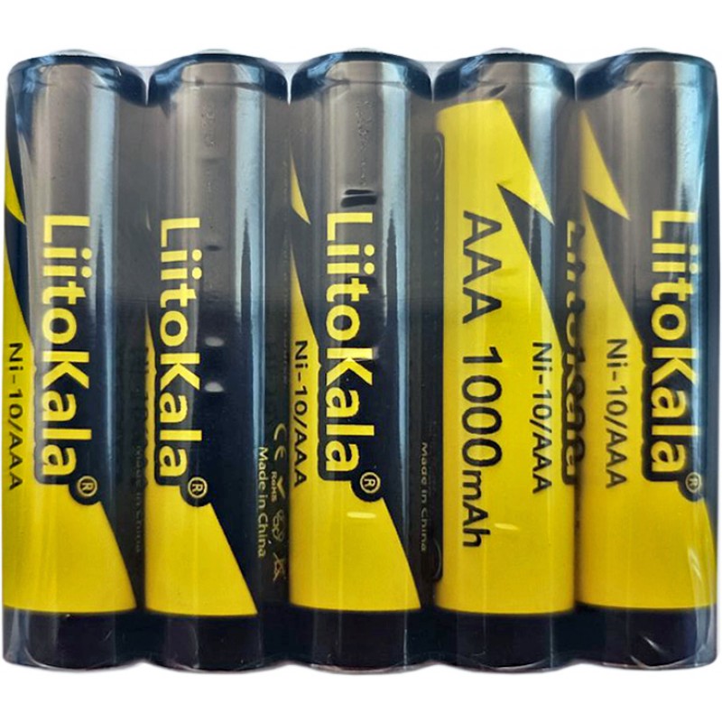 Акумулятор AAA 1000mAh, 1.2V NI-MH, rechargeable battery, LiitoKala, blister 5 pcs
