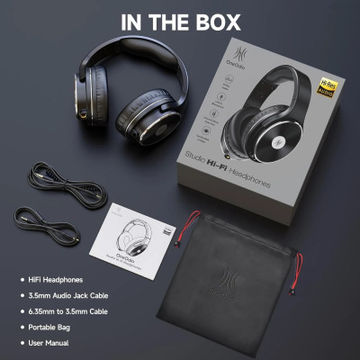 Гарнітура OneOdio Studio Hifi, 3,5мм/6,35мм, Black