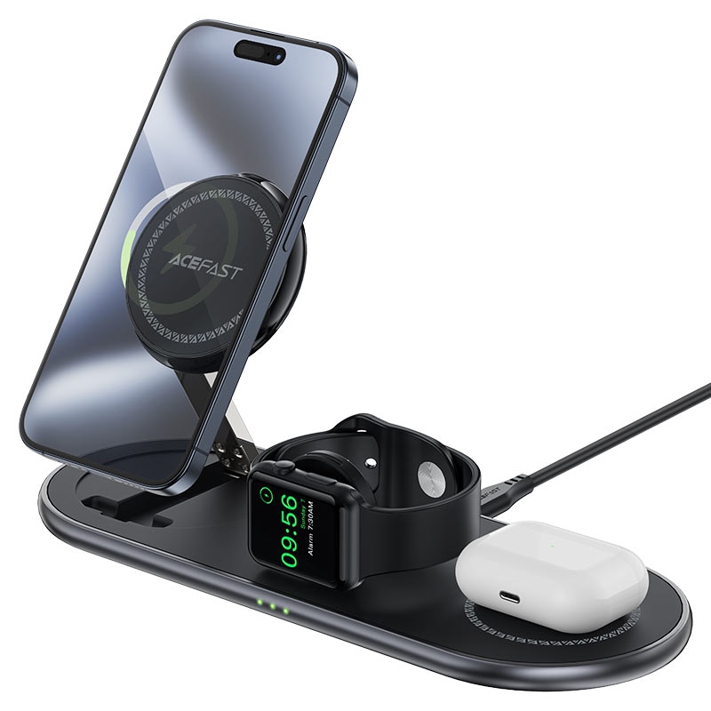 Зарядний пристрій Wireless QI 3in1 15W E19 Qi2 Acefast