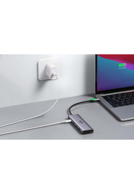 Док-станція USB3.1 Type-C --> HDMI 4K60Hz/USB 3.0х2/SD/TF/PD 100W 5-in-1 Ugreen CM511 Сіра