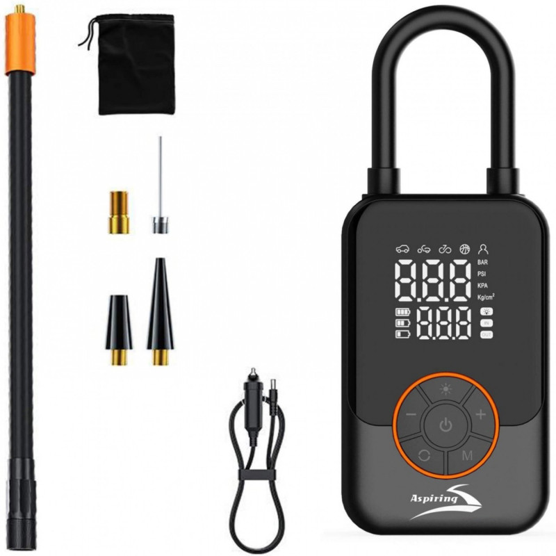 Автомобільний портативний компресор Aspiring Storm 5 70W Power Bank 4000 мАг/LED