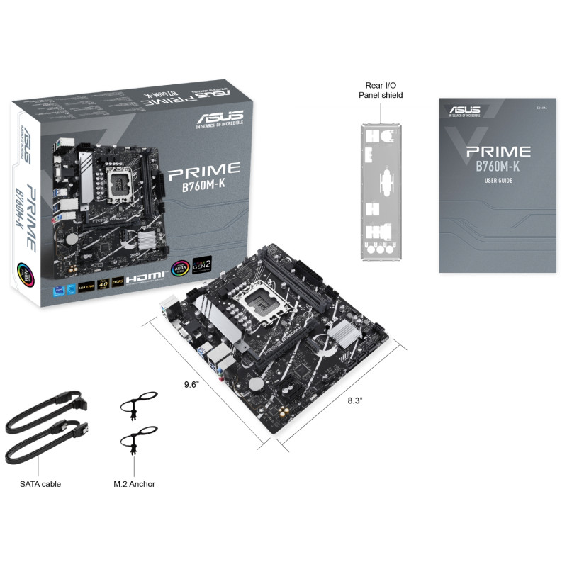 Asus PRIME B760M-K (1700/B760, 2*DDR5, HDMI-VGA, mATX)