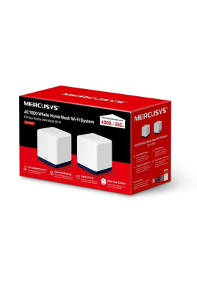 Домашня Mesh Wi-Fi система Mercusys (2шт.компл.) AC1900 Whole-Home Mesh Wi-Fi/3x1000Mbps LAN Por
