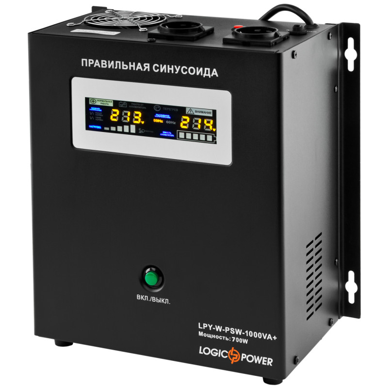 ДБЖ LogicPower LPY-W-PSW-1000VA+(700Вт)10A/20A з правильною синусоїдою 12В, без АКБ