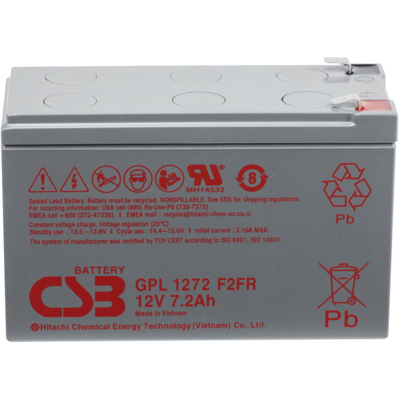Акумуляторна батарея CSB 12V, 7.2A, термін служби 10 років