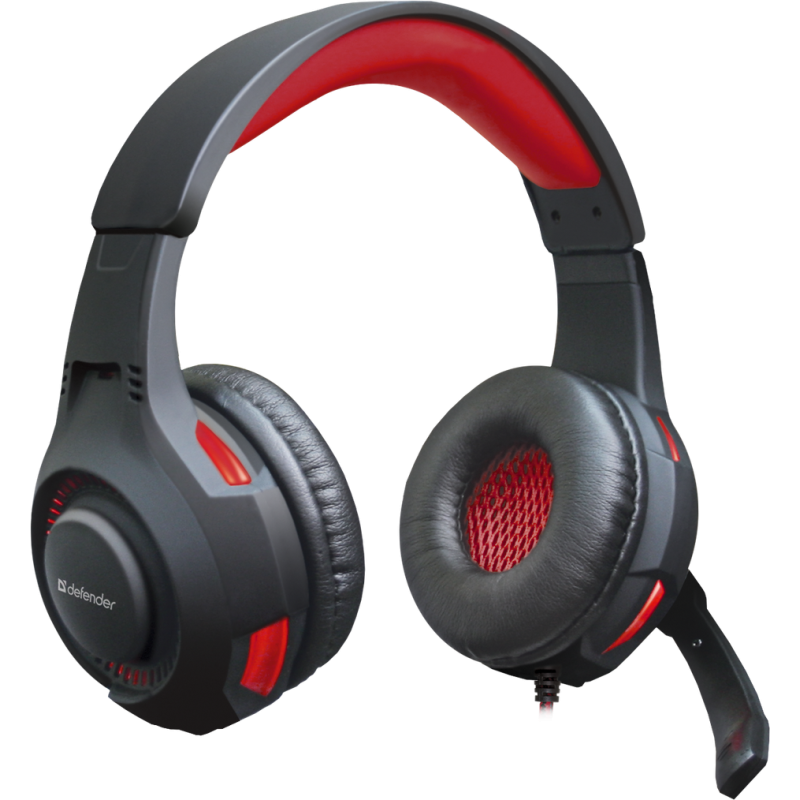 Ігрова гарнітура Defender Warhead G-450 USB, підсвітка, чорно-червона