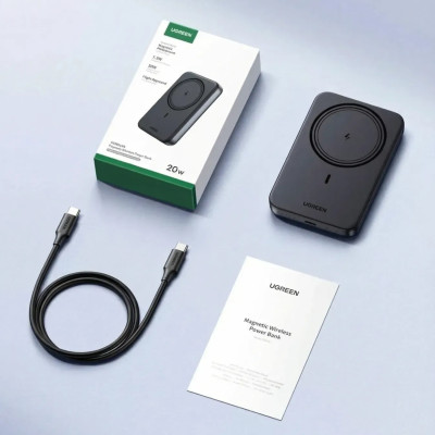 УМБ Ugreen Magnetic Wireless 10000 mAh 20W USB-C In/Out (PB561) Black