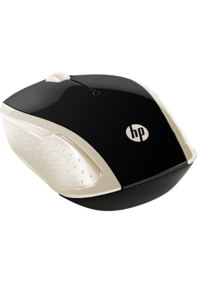 Мишка бездротова HP 200 Silk Gold Wireless Mouse, 3 кн., 1000 dpi, чорно-золотиста