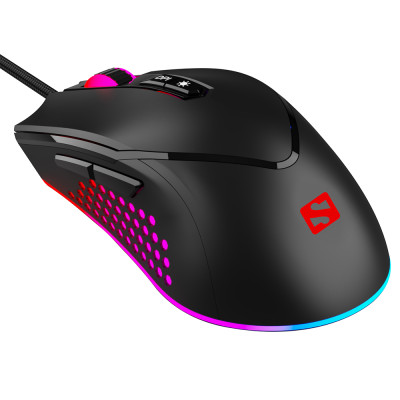 Мишка Sandberg Azazinator Mouse 6400 RGB, ігрова, 6400dpi., 7кн.Huano, чорна