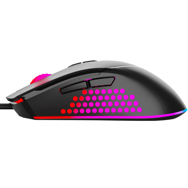 Мишка Sandberg Azazinator Mouse 6400 RGB, ігрова, 6400dpi., 7кн.Huano, чорна