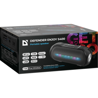 Акустична система 1.0 Defender Enjoy S400 5Вт Light/BT/FM/USB/TF/AUX Акустична система 1.0 Defender Enjoy S400 5Вт Light/BT/FM/USB/TF/AUX