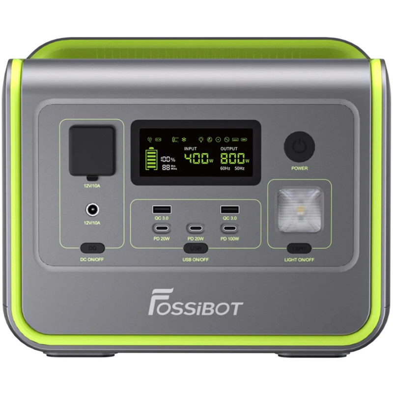 Зарядна станція FOSSIBOT F800 800Вт (512Вт/г) LiFePO4, UPS, MPPT, USB-C PD100 Вт
