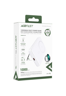 УМБ Acefast Magnetic Wireless 10000mAh 20W PD,QC 3.0, QI 20W M6 White