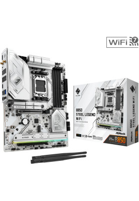 ASRock B850 Steel Legend WiFi (AM5/B850, 4*DDR5, 2xPCIex16, HDMI, 4xSATAІІІ,4xM.2, 2.5GLan, ATX)
