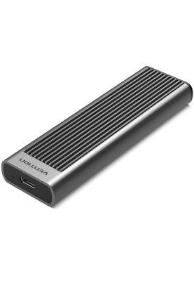 Зовнішня кишеня для SSD M.2 (NVME) M-key USB Type-C 3.2 10Gbps Heat Sink Aluminum сіра Vention