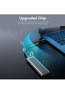 Зовнішня кишеня для SSD M.2 (NVME) M-key USB Type-C 3.2 10Gbps Heat Sink Aluminum сіра Vention