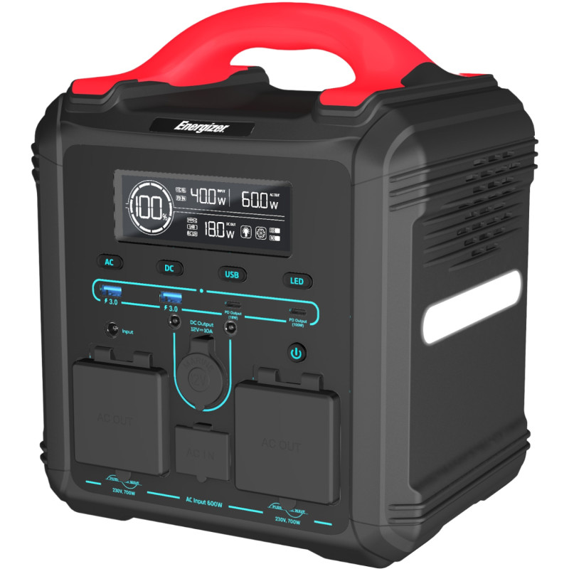 Зарядна станція Energizer 700Вт (551 Вт/г) AC, LMFP,MPPT,USB-C PD 100Вт