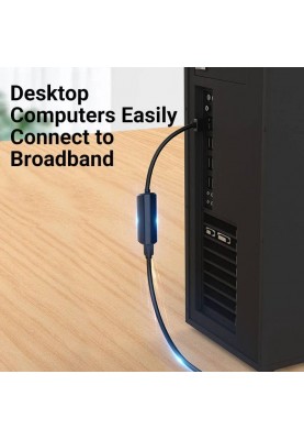 Перехідник USB 3.0 --> Ethernet RJ45 1000Mb чорний Vention