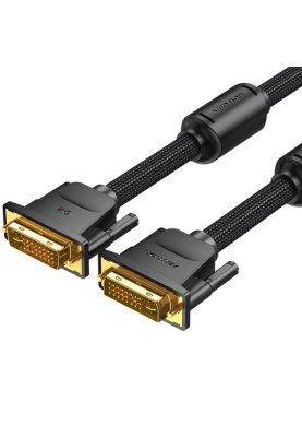Кабель DVI-D 24M - 24M, 8.0 м, 2K 60Hz обплетення, з феритами Vention