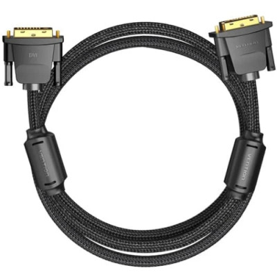 Кабель DVI-D 24M - 24M, 8.0 м, 2K 60Hz обплетення, з феритами Vention Кабель DVI-D 24M - 24M, 8.0 м, 2K 60Hz обплетення, з феритами Vention
