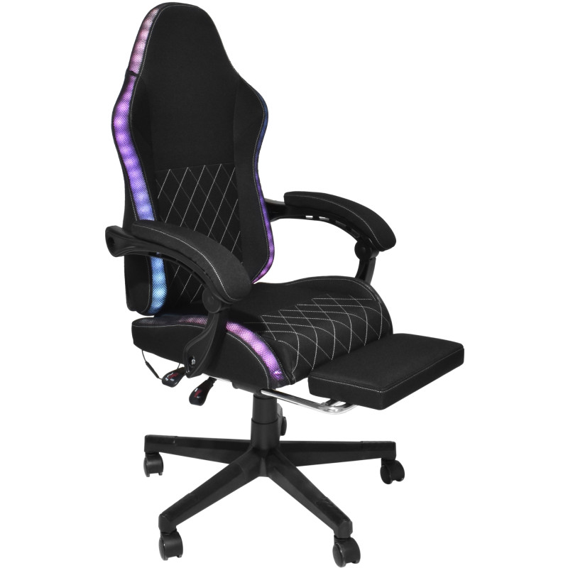 Крісло ігрове AGN 3 клас,150 кг, 80мм, RGB підсвітка, чорне