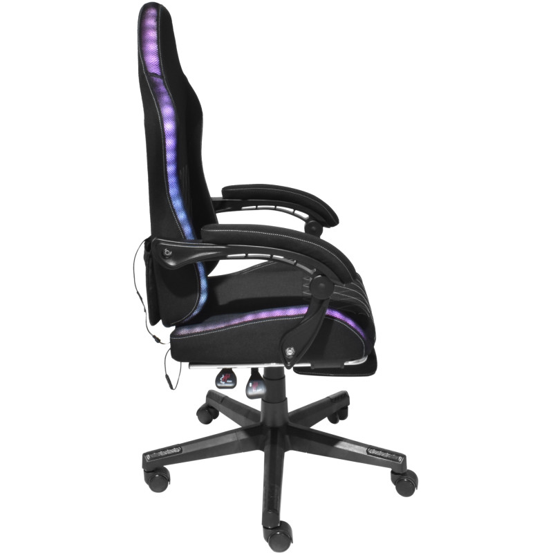 Крісло ігрове AGN 3 клас,150 кг, 80мм, RGB підсвітка, чорне