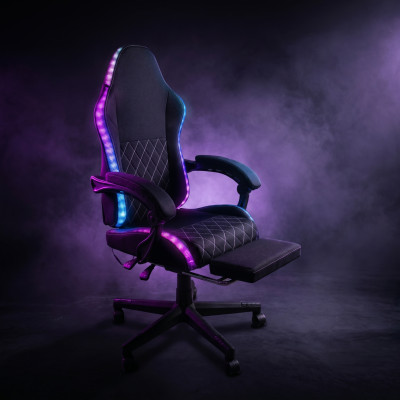 Крісло ігрове AGN 3 клас,150 кг, 80мм, RGB підсвітка, чорне Крісло ігрове AGN 3 клас,150 кг, 80мм, RGB підсвітка, чорне