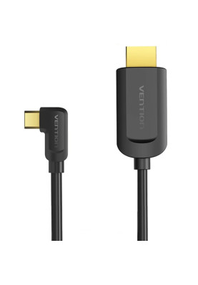 Кабель USB 3.1 Type-C M - HDMI M, 1.5m 90° 4K 60 Гц PVC Black Vention