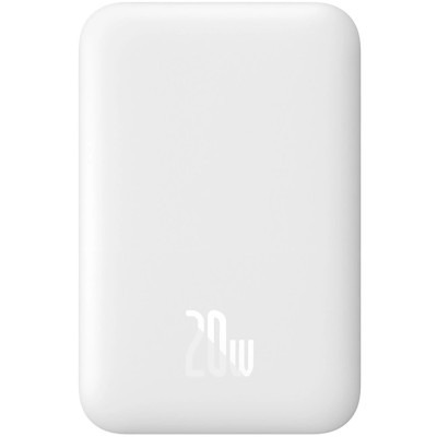 УМБ Baseus Magnetic Wireless Mini Air 6000mAh 20W PD,QC, USB-C In/Out, Qi-15W  White
