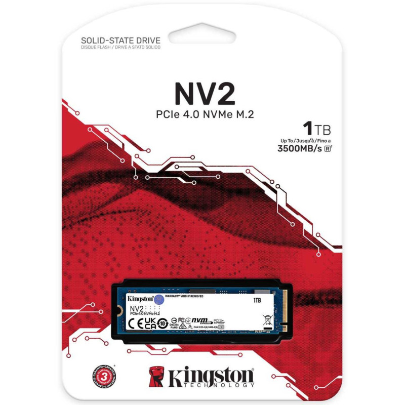 Накопичувач SSD 1TB Kingston NV2 M.2 2280 PCIe Gen 4x4 3D NAND, Retail