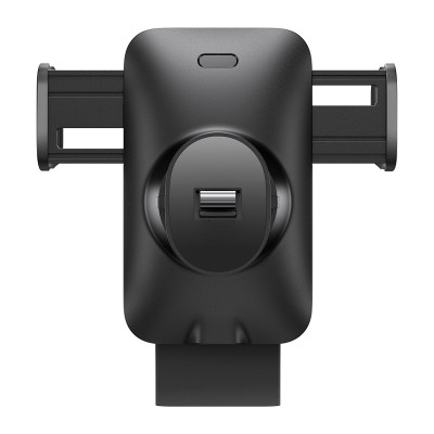Автомобільне кріплення-зарядка 15W для смартфона 4.7-7.5" (На решітку + гачок) Baseus чорне