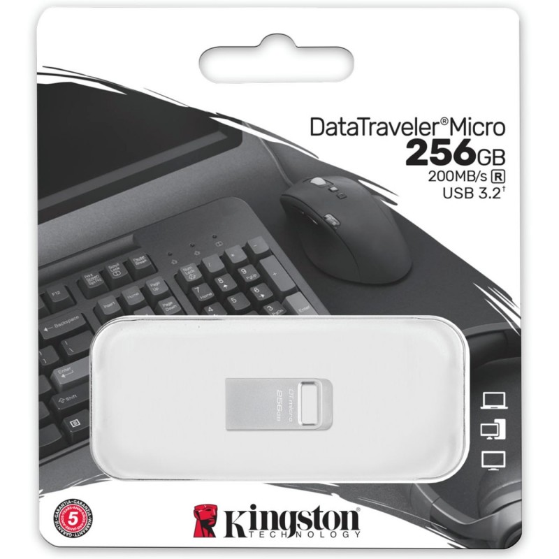 USB Flash Kingston 256GB USB 3.2 Gen 1 DataTraveler Micro Metal, Retail