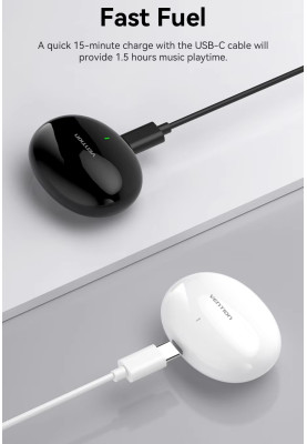 Навушники TWS Vention Elf Earbuds E01 Black