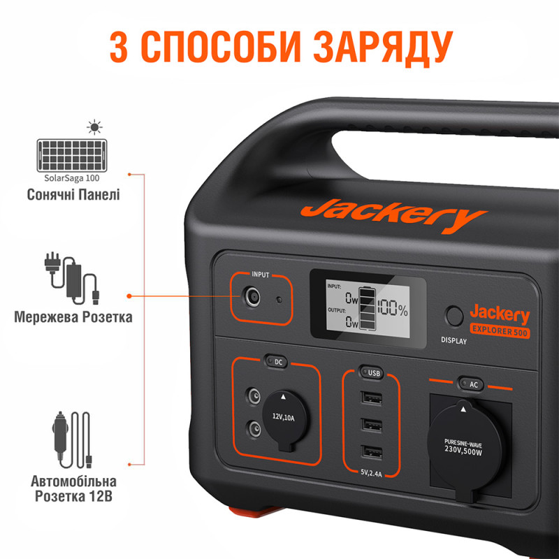 Зарядна станція Jackery Explorer 500 (500Вт/г)