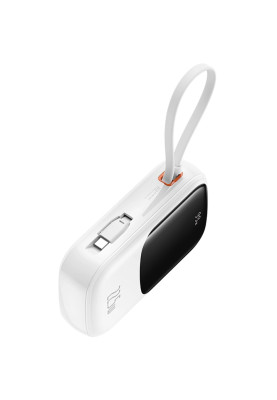 УМБ Baseus Qpow Pro+ 20000mAh 22,5W,1xLightning,1xUSB-A,1xType-C,with built-in USB-C Cable White