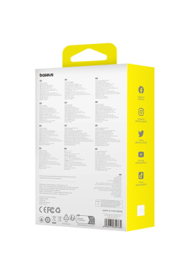 УМБ Baseus Qpow Pro+ 20000mAh 22,5W,1xLightning,1xUSB-A,1xType-C,with built-in USB-C Cable White