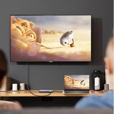 Док-станція USB3.1 Type-C --> HDMI 4K60Hz/USB 3.0x2/RJ45/SD/TF/PD 100W Ugreen CM512 Сіра Док-станція USB3.1 Type-C --> HDMI 4K60Hz/USB 3.0x2/RJ45/SD/TF/PD 100W Ugreen CM512 Сіра