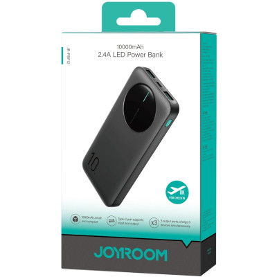 УМБ Joyroom 10000mAh 12W 2xUSB-A, USB-C In/Out, Black (JR-PBF12) УМБ Joyroom 10000mAh 12W 2xUSB-A, USB-C In/Out, Black (JR-PBF12)
