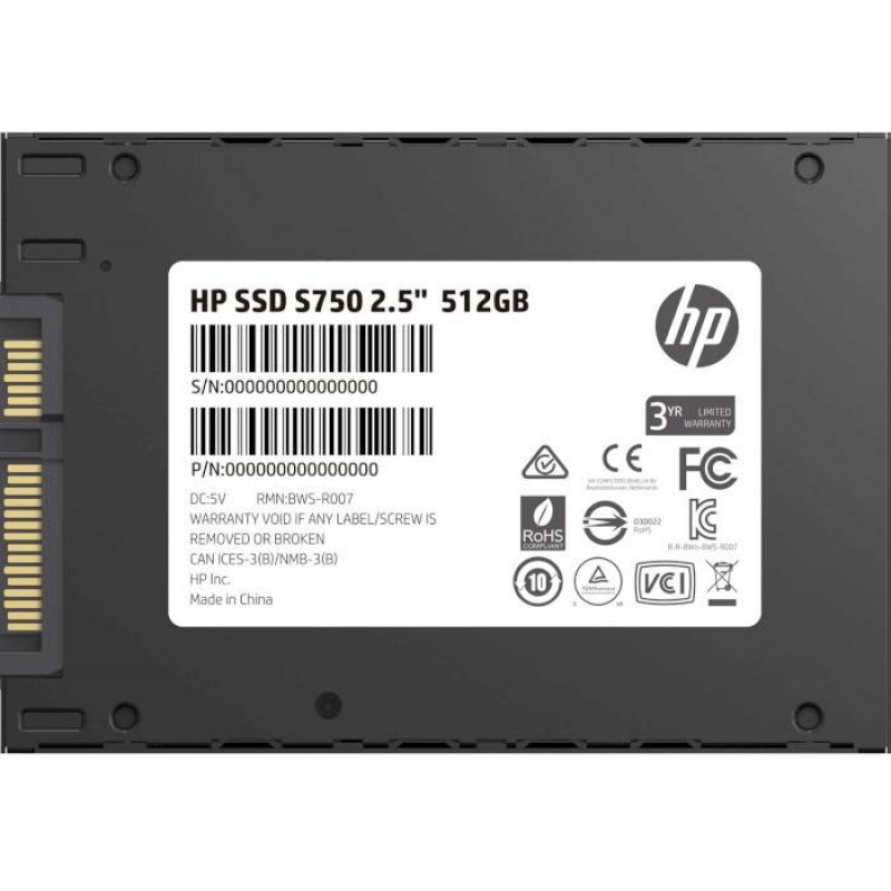 SSD 512Gb HP S750 SATA III 2.5" TLC