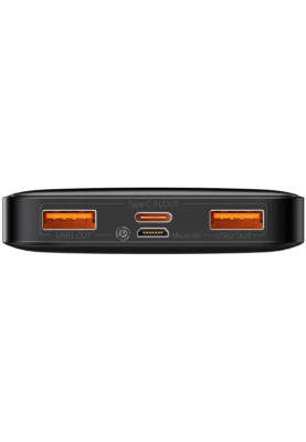 УМБ Baseus Bipow 10000mAh 15W, MicroUSB, 2xUSB,1xType-C PD Black