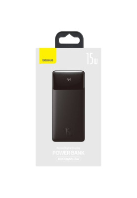 УМБ Baseus Bipow 10000mAh 15W, MicroUSB, 2xUSB,1xType-C PD Black