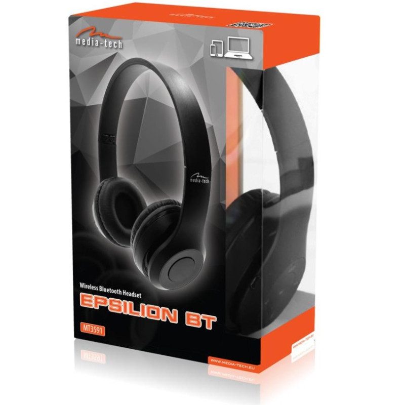 Гарнітура Media-Tech EPSILION BT MT3591 FM/ MP3, Bluetooth+3,5мм, Black