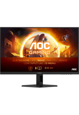 TFT 23.8" AOC 24G4XE, IPS, 180Гц, 0,5мс, 2хHDMI, DP, колонки, чорно-сірий