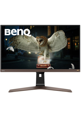 TFT 28" BenQ EW2880U, IPS, 4K, 5ms, 2 x HDMI, DP, USB-C, HAS, колонки, чорний з коричнево-сірим