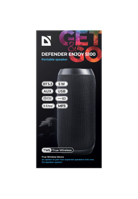 Акустична система 1.0 Defender S100 5Вт, BT/FM/USB/TF/AUX/TWS